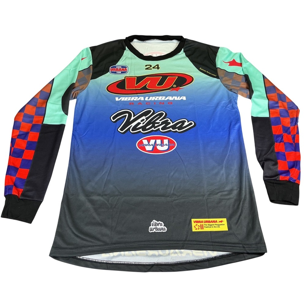 Vibra Urbana Racing Jersey Long Sleeve Reggaeton Festival Mens Small Multi Color